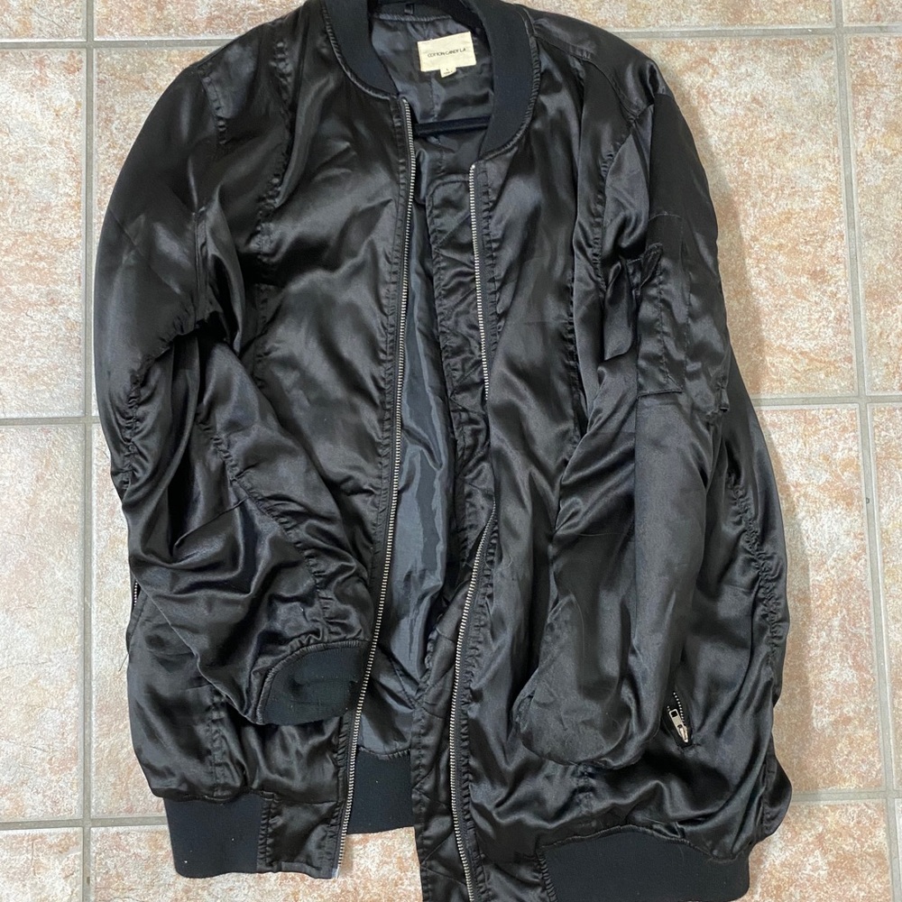 Black oversized Bomber Jacket
